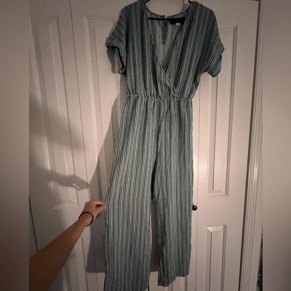 Green & White striped Francesca’s Romper